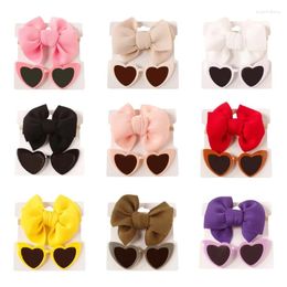 Hair Accessories Children Decorations Bows Band With Heart-shaped Sunglasses Baby Supplies