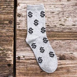 Women Socks Spring Novelty Men's Long Harajuku Money Dollar 3D Patterned Funny Cartoon Sock Pure Cotton For Men