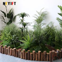 Green Plants Leaf Artificial Flower Row Road Lead Floor Floral Arrangement Wedding Table el Scene Layout Flowers Decor 240127