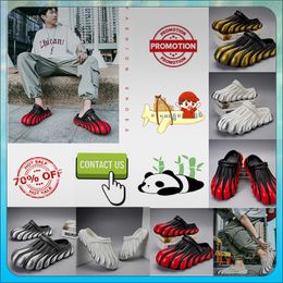 Designer Casual Half pack slippers summer sliders men women Graffiti Bone White slides sandals Anti wear resistant memory soft thick cushion slipper