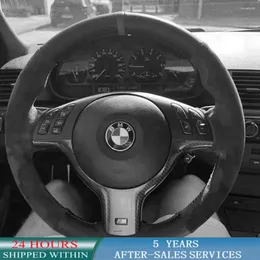 Steering Wheel Covers Original Braid Car Cover Anti-Slip Suede For BMW M Sport M3 E46 E39 540i 525i 330i 330Ci 530i