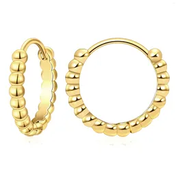 Hoop Earrings Vonmoos Small Bead Earring For Women 14K Gold Plated Copper Jewellery Piercing Ear Ring Set Luxury Decoration Accessories
