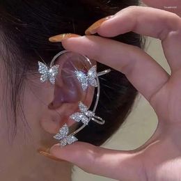 Backs Earrings Gold Silver Colour Butterfly Ear Cuffs Fake Piercing Women's Fashion Metal Clips Single Earring Wedding Jewellery Gift