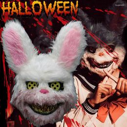 Party Supplies Bloody Plush Bear Rabbit Creepy Terror Mask Hare Halloween Masks Headgear Horror Dance Prom Costume Props