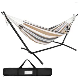 Camp Furniture Portable Hammock With Stand For 2 Person Carrying Case Outdoor Patio Use