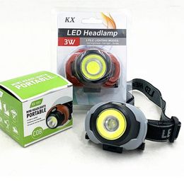 Headlamps Super Bright COB LED Headlamp Portable Mini Headlight High Lumen Head Lamp Flashlight AAA