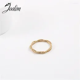 Cluster Rings Joolim High End PVD Fashion Rope Ring For Women Stainless Steel Jewellery Wholesale