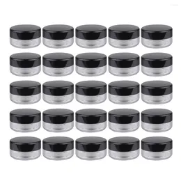 Storage Bottles 25pcs Empty Makeup Jars Glass Jar Wide Mouth Container For Travel Body Lotion Moisturisers Ingredients ( Black )