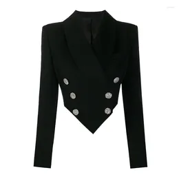 Women's Suits Spot 2024 Spring And Autumn Commuter Temperament Short Suit Collar Long Sleeve Quality Double-breasted Small Blazer