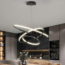 Pendant Lamps Modern Dine Dining Room Led Ceiling Rings Lights Indoor Lighting Interior Chandeliers For Living