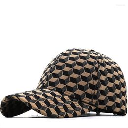 Ball Caps Summer Women Stylish Luxury Brand Baseball Cap For Men 3D British Plaid Elastic Dad Hat Casquette Femmes