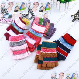 Fingerless Gloves Winter Adt Cloghet Gloves Colorf Stripe Knitted Fingerless Glove 6 Colours Wholesale Mittens Drop Delivery Fashion Ac Dhabw