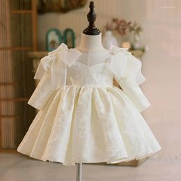 Girl Dresses Toddler Baby Sequin Party Beads Bow Baptism Wedding 1 Year Birthday Princess Dress For Girls Lace Vestidos