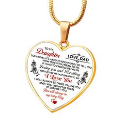 Pendant Necklaces Family Necklace To My Son Daughter Dad Mom Peach Alloy Pendant Keychain Love Necklaces Drop Delivery Jewellery Necklac Dhmix