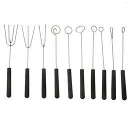 Forks 10 Pcs Chocolate Fork Dipping Tools Baking Supplies Stainless Steel Kitchen Gadget Decor