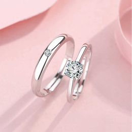 Band Rings S925 Sterling Silver Couple Proposing to Give Their Best Friend and Girlfriend Valentines Day Jewellery Ring Rzwf