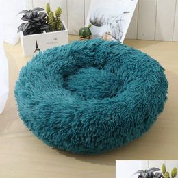 Dog Carrier Dark Round Cat Bed House Soft Long P Basket Pet Slee Bag Puppy Cushion Mat Portable Supplies Drop Delivery Home Garden Dhzaz