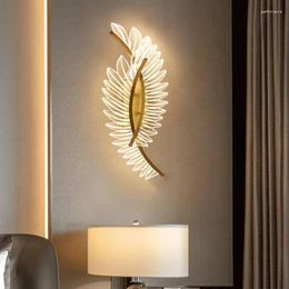 Wall Lamps Nordic LED Lamp Feather Sconce For Bedroom Bedside Living Room Stairs Home Decorations Indoor Lighting Fixture Lustre