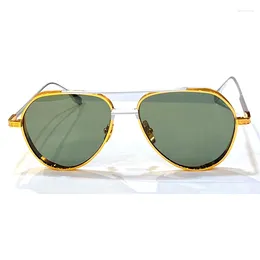 Sunglasses 2024 Classic Pilot Color Gradient Lens Ladies Luxury Metal Thick Frame Fashion Sunscreen Holiday Sunglasse