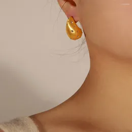 Stud Earrings Ins 18K Gold Plated Brass Teardrop Water Drop Earring For Women Waterproof Hypoallergenic Jewellery Gift