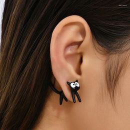 Stud Earrings Cute Kitten Animal Studs Earring Dripping Oil Cartoon Cat For Women Girls Personalised Jewellery Accessories Trendy Gifts