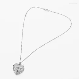 Pendant Necklaces Heart Sublimation Angel Wing Blank Transfer Printing Lockable Po Jewellery Gifts For Women