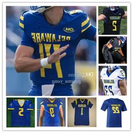 College NCAA Delaware Blue Hens Football Jersey Ryan O'connor Marcus Yarns Kyron Cumby Jourdan Townsend Chandler Harvin Braden Brose Jack High