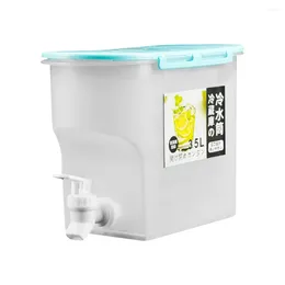 Water Bottles Cold Kettle With Faucet Refrigerator Lemonade Cool Juice Bucket Jug (Blue)