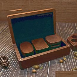 Jewellery Boxes Large Black Walnut Box Personalised Wooden Storage Sundries Collection Cosmetics Packaging Gift Souvenir Case Drop Deli Dhimr