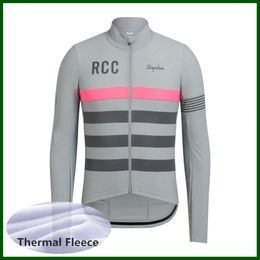 Pro Team RAPHA Cycling Jersey Mens Thermal Fleece Long Sleeve Mountain Bike Shirt Road Bicycle Tops Sports Uniform Racing Clothing314g