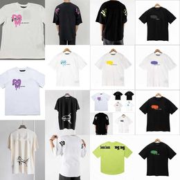 24s Men's palm t Shirt Palmangel City Designer Limited Inkjet Graffiti Letter Printing Men's Women's Sailboat Short-sleeved Casual Angels tshirt BVA