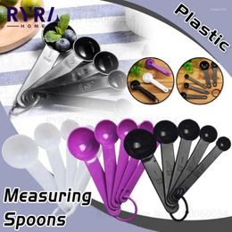 Measuring Tools 5PCS Multi Purpose Spoon With Scale Cup Tool Baking Accessory Plastic Handle Teaspoon Kitchen Gadgets