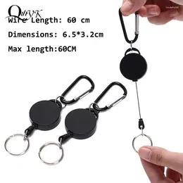 Keychains Stainless Steel Rope Camping Telescopic Burglar Chain Key Holder Tactical Keychain Outdoor Ring Return Retractable