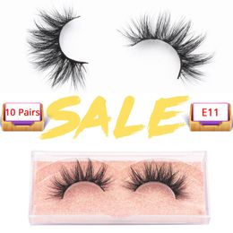 10 pairs Mink Eyelashes Wholesale 3D Mink Lashes Natural Mink Eyelashes Pack False Eyelashes Makeup Fake Lashes In Bulk E11 Lash 240123