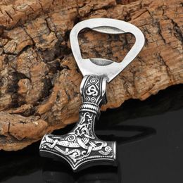 Keychains Viking Jewelry Thor's Hammer Mjolnir Scandinavian Bottle Opener For Men Jewellry Gifts