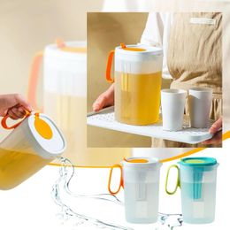 Water Bottles Large Airtight Plastic Jar With Lid And Locking Handle 50oz 1.5L Coffee Lemonade Iced Tea Juice Slim Mugs For Painting
