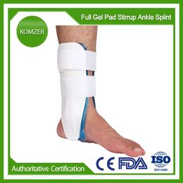 KOMZER Ankle Brace Full Gel Pad Stirrup Ankle Splint Stabilizer Support for Sprains Tendonitis Injury Protection Arthritis Pain 240122
