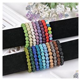 Charm Bracelets Charm Bracelet Sham 20 Balls/Pcs Handmade Crystal Strand Bead Drop Delivery Jewellery Bracelets Dhjbj