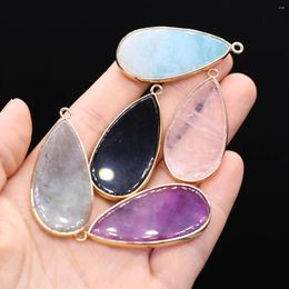 Pendant Necklaces Natural Stone Pendants Water Drop Labradorite Amethyst Crystal For Jewelry Making DIY Women Necklace Earrings Gifts