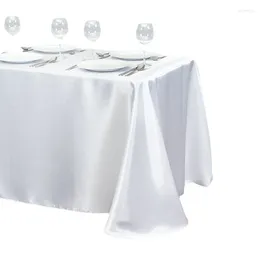 Table Cloth Rectangle Satin White Tablecloth For Wedding Decoration Banquet Dining Year's Christmas Cover