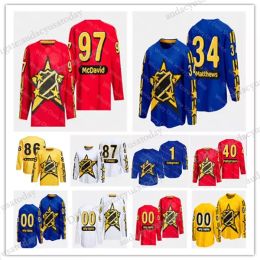 34 Auston Matthews 2024 All-Star Game Hockey Jerseyss Mathew Barzal Igor Shesterkin Connor Bedard Jack Hughes Connor McDavid Alex DeBrincat Frank Vatrano