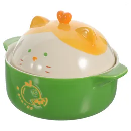 Dinnerware Sets Ceramic Bowl With Lid Japanese Ramen Instant Salad Tableware Cute Noodle Ceramics Noodles Soup Child