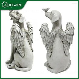 Garden Decorations 1pc Angel Dog Butterfly Tribute Puppy Statue Sculpture Outdoor Resin Decor Crafts Cute Yard Backyard Ornament Figurines