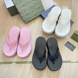 2024 Luxury Sandals Womens Interlocking g Double Platform Sandale Slip on Sandal Foam Rubber Designer Slides Thick Bottom 5cm Flip Flops Thong Sliders Woman fashion