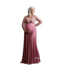 Dresses Long Maternity Shoot Dress Pregnancy Photography Dresses Off Shoulder Maxi Maternity Photo Prop for Pregnant Women Xl