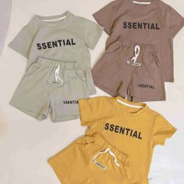 Дизайнерская одежда для мальчиков Комплекты одежды для малышей Летняя детская футболка с короткими рукавами Шорты Костюм из 2 предметов для детской одежды Спортивный костюм esskids CXG240241-12