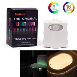 Toilet Night Light Waterproof Backlight Commode Bowl Smart PIR Motion Sensor Bathroom WC Lamp316q