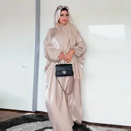 Ethnic Clothing Eid Muslim Silky Hoody Abayas For Women Dress Morocco Ramadan Caftan Abaya Elegant Kaftan Islam Cardigan Dubai Arab Long