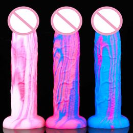 Dildos Dongs Magic Root Liquid Silicone Color Mixing Simulation Horse Cock Dildo Female Adult Sex Products