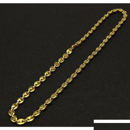 Chains Stainless Steel Coffee Bean Chain Gold Sier Colour Plated Necklace And Bracelets Jewellery Set Street Style 22 Wmtdny Whole Drop D Dhras